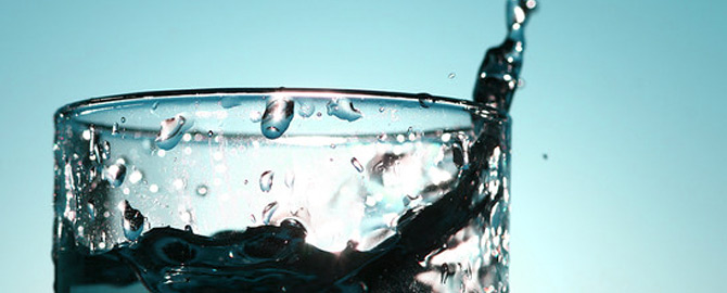 clean water in glass